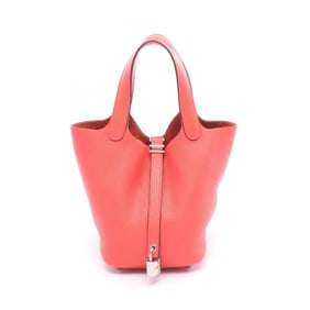 Hermes Hermès Picotin Lock PM handbag in Taurillon Clemence leather, red.