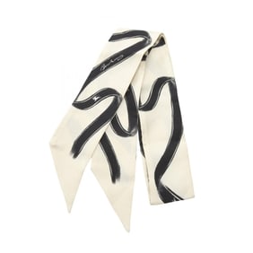 Burberry Silk Scarf for Women, Ivory and Black