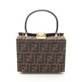 Fendi Zucca handbag, canvas and leather, women's, brown