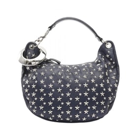 JIMMY CHOO Sky Bag Star Studs Shoulder Leather Women's Navy