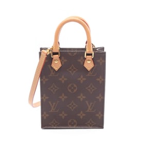 Louis Vuitton Petite Sac Plat Handbag, Coated Canvas and Leather, Monogram, Women's, Brown, M69442