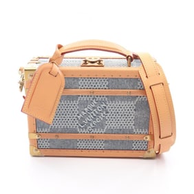 Louis Vuitton Handle Trunk Handbag, Denim Leather, Damier Denim, Men's, Blue/Brown, N40626