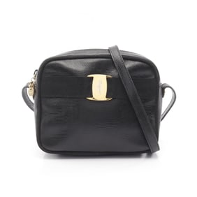 Salvatore Ferragamo Vara Shoulder Bag, Leather, Women's, Black