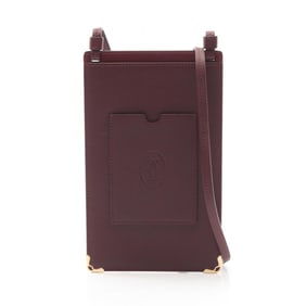 Cartier Must de Phone Holder Shoulder Bag, Leather, Women's, Bordeaux