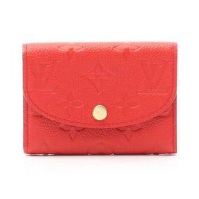 Louis Vuitton Porte Monnaie Rosari Bifold Wallet Leather Monogram Empreinte Women's Red M25811