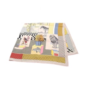 Hermes Hermès Carré Jean 140 GRAND THEATRE NOUVEAU Scarf, Silk, Cashmere, Women's, Beige, Pink,