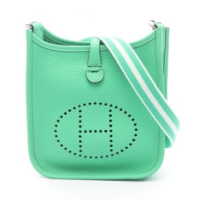 Hermes Hermès Evelyn Amazon TPM Shoulder Bag in Taurillon Clemence Leather, Green, for Women