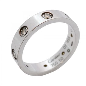 Cartier Mini Love Full Diamond Ring, 18K White Gold, Diamond, #50, Women's