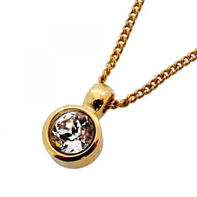 Christian Dior Circle Necklace with GP Plated Rhinestones in Gold for Women