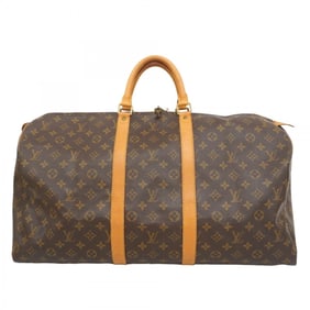 Louis Vuitton Monogram Keepall 55 Boston Bag M41424 Brown Men's/Women's P1372804