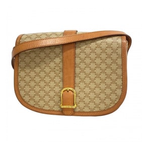 Celine Shoulder Bag Macadam Beige Light Brown Women's