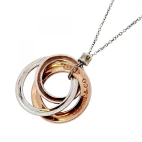 Tiffany Interlocking Circle Necklace in 925 Sterling Silver, Rubedo Metal, and Rose Gold for Women