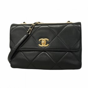 Chanel Trendy CC Chain Shoulder Bag, Lambskin, Black, Women's