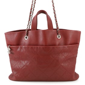 CHANEL Chain Tote Bag Matelasse Coco Mark Caviar Skin A90485 2-way