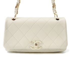 CHANEL Chain Shoulder Bag Matelasse Coco Mark Calf Leather AS2318