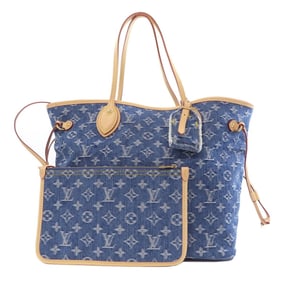 Louis Vuitton M13192 Neverfull MM Tote Bag in Monogram Denim, Women's