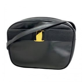 Salvatore Ferragamo Vara Leather Shoulder Bag, Black, Women's