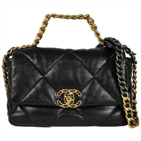 Chanel CHANEL 19 Shoulder Bag Lambskin AS1160 Black Random Plate