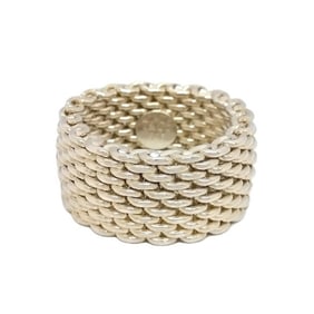 Tiffany & Co. Somerset Ring, size 9, SV925, 8.3g, Silver Mesh