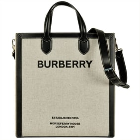 Burberry Horseferry Print Shoulder Bag Canvas 8037936 Black Unisex