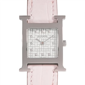 Hermes HERMES HH1.210C H Watch Quartz White Dial 12P Diamond SS Ladies
