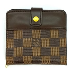 Louis Vuitton Compact Zip Bifold Wallet Damier Ebene N61668 Brown CA0065