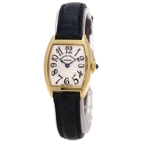 Franck Muller 2251 Tonneau Curvex Intermediaire Watch in 18K Yellow Gold with Leather and Satin,