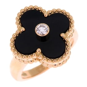 Van Cleef & Arpels #48 Alhambra Women's Ring, 750 Yellow Gold, Size 8