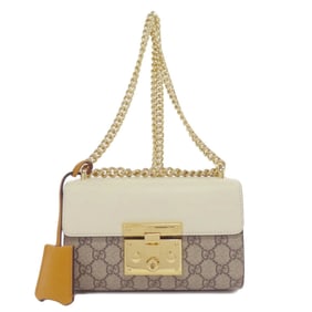 Gucci 409487 Small Padlock GG Supreme Shoulder Bag in PVC/Leather for Women