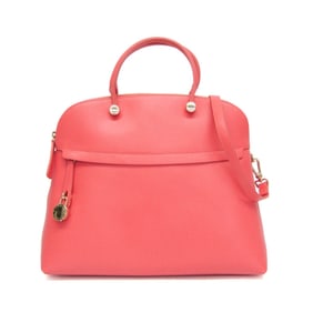 Furla Piper L Women's Leather Handbag,Shoulder Bag Salmon Pink