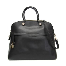 Furla Piper L Women's Leather Handbag,Shoulder Bag Black