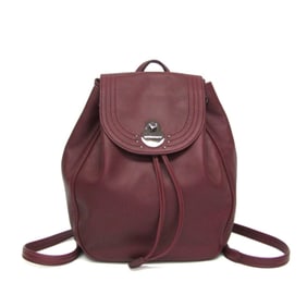 Longchamp Le Pliage Women's Leather Backpack Burgundy,Wine