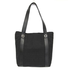 Bvlgari Logomania Women's Canvas,Leather Tote Bag Black
