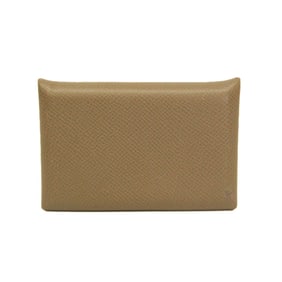 Hermes Calvi Epsom Leather Card Case Beige,Etoupe Gray