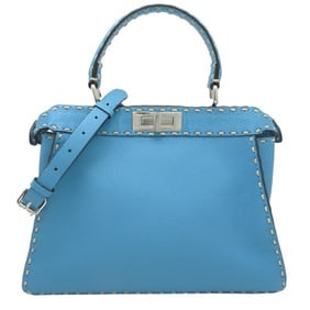 Fendi Peekaboo Women's Selleria Handbag in Light Blue
