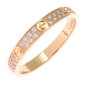 Cartier #49 Diamond Mini Love Women's Ring CRB4218049 750 Yellow Gold Size 9