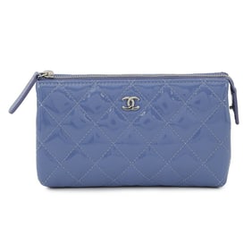 Chanel pouch bag matelasse coco mark patent CHANEL