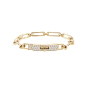 Hermes Hermès Kelly Chain Bracelet, 41 diamonds, 0.62ct total, 18K yellow gold, size SH.