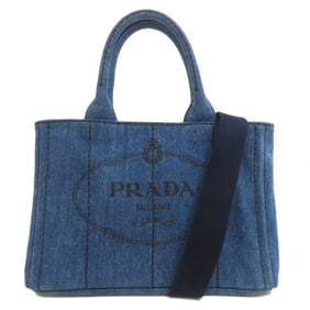 Prada Canapa Mini Denim Handbag for Women