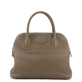 Hermes Hermès Bolide 31 Handbag in Etoupe Taurillon Clemence Leather with Z Stamp, 2-Way Shoulder