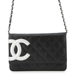 Chanel Chain Wallet Cambon Line Coco Mark 6646 CHANEL Black