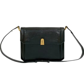 YVES SAINT LAURENT YSL logo hardware leather shoulder bag/semi-shoulder bag in black (07352)