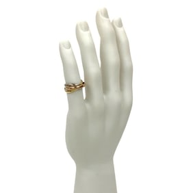 CARTIER Trinity Ring, 3-Row, Size 10, 18K Yellow Gold, White and Pink 1028c