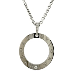 BVLGARI Large Curved Circle Necklace in 18K Diamonds for Women