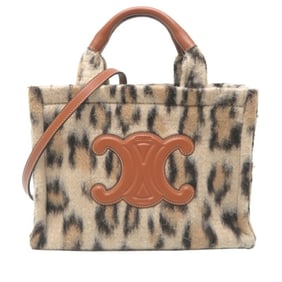Celine Small Cabas Thais Triomphe Women's Tote Bag 199162 Calfskin Leopard Print (Brown)
