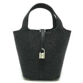 Hermes Hermès Picotin Lock PM Z Stamp, Silver (Palladium) Hardware, Women's Handbag, Swift Noir