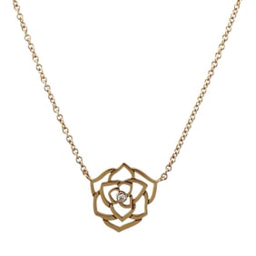 Piaget Rose Necklace 18K Diamond Women's PIAGET