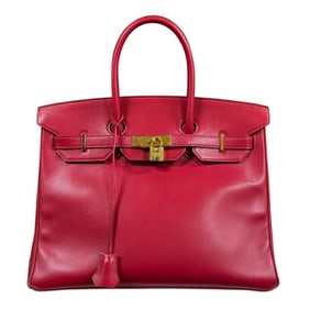 Hermes Birkin 35 handbag in Swift leather, red, for women.