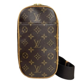 Louis Vuitton Pochette Ganjou Monogram Shoulder Bag in Canvas, M51870, Brown, Men's