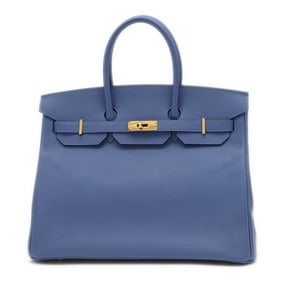 Hermes Hermès Birkin 35 Handbag, Epsom Blue Brighton, Gold Hardware, D Stamp